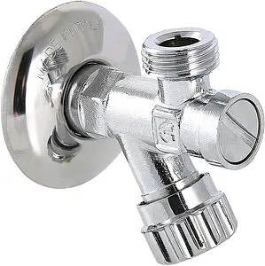 Вентиль регулирующий угловой с фильтром для бытовой техники ½"н x ¾"н хром Valtec VT.282.GBC.0405 Вентиль регулирующий угловой с фильтром для бытовой техники ½"н x ¾"н хром Valtec VT.282.GBC.0405, 1