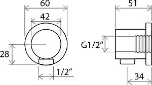 Шланговое подключение Ravak 701.00 хром X07P004 Шланговое подключение Ravak 701.00 хром X07P004, 2
