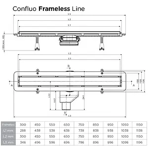 Лоток душевой Set 450мм h=62мм 0.8л/сек Pestan Confluo Frameless White Glass Line 450 13701211 Лоток душевой Set 450мм h=62мм 0.8л/сек Pestan Confluo Frameless White Glass Line 450 13701211, 2