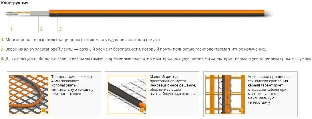 Теплый пол (нагревательный мат) Теплолюкс ProfiMat 270Вт 1.5м² 100035700100 Теплый пол (нагревательный мат) Теплолюкс ProfiMat 270Вт 1.5м² 100035700100, 4
