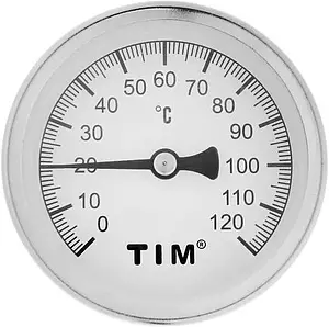 Термометр биметаллический TIM 63мм 120°С гильза 50мм ½" Y-63A-50-120 Термометр биметаллический TIM 63мм 120°С гильза 50мм ½" Y-63A-50-120, 1