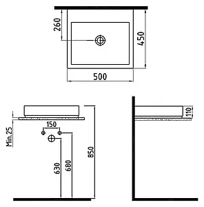 Раковина Bien Infinitum 50 белый INLG05001VD1W5000 Раковина Bien Infinitum 50 белый INLG05001VD1W5000, 2