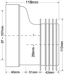 Патрубок для унитаза эксцентриковый Mc Alpine 20мм MRWC4 Патрубок для унитаза эксцентриковый Mc Alpine 20мм MRWC4, 2