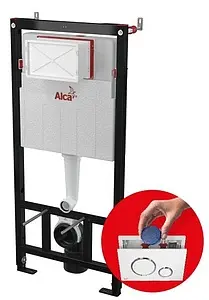 Инсталляция для подвесного унитаза Set 3 в 1 AlcaPlast Sadromodul AM101/1120+M71-001 с кнопкой хром глянцевый Инсталляция для подвесного унитаза Set 3 в 1 AlcaPlast Sadromodul AM101/1120+M71-001 с кнопкой хром глянцевый, 3