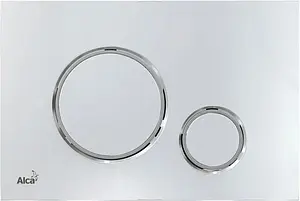 Клавиша смыва для унитаза AlcaPlast Thin M771 кнопки/хром глянцевый, кольца/хром матовый Клавиша смыва для унитаза AlcaPlast Thin M771 кнопки/хром глянцевый, кольца/хром матовый, 1
