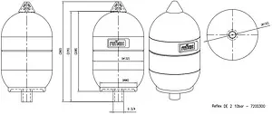 Гидроаккумулятор Reflex DE 2л 10 бар 7200300 Гидроаккумулятор Reflex DE 2л 10 бар 7200300, 2