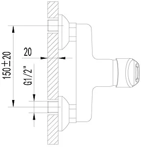 Смеситель для душа Lemark Luna хром LM4103C Смеситель для душа Lemark Luna хром LM4103C, 2