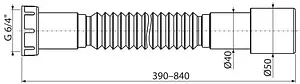 Слив гофрированный AlcaPlast 1½x40/50мм L=390-840мм A770 Слив гофрированный AlcaPlast 1½x40/50мм L=390-840мм A770, 2