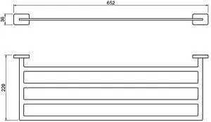 Полка для полотенец Aquatek Либра чёрный матовый AQ4322MB Полка для полотенец Aquatek Либра чёрный матовый AQ4322MB, 2