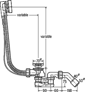 Слив-перелив для ванны Viega Simplex 6168.46 хром 595678 Слив-перелив для ванны Viega Simplex 6168.46 хром 595678, 2