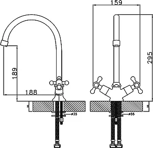 Смеситель для кухни Rossinka хром G02-72 Смеситель для кухни Rossinka хром G02-72, 2