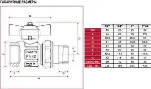 Кран шаровый с американкой ¾"в x ¾"н Itap Ideal 0980034 Кран шаровый с американкой ¾"в x ¾"н Itap Ideal 0980034, 2