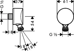 Шланговое подключение Hansgrohe FixFit S хром 27506000 Шланговое подключение Hansgrohe FixFit S хром 27506000, 2