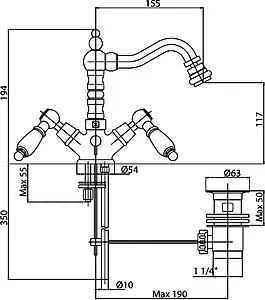 Смеситель для биде Cezares First хром/белый FIRST-BS2-01-Bi Смеситель для биде Cezares First хром/белый FIRST-BS2-01-Bi, 2
