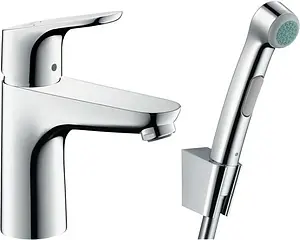 Смеситель для раковины с гигиеническим душем Hansgrohe Focus 100 хром 31927000 Смеситель для раковины с гигиеническим душем Hansgrohe Focus 100 хром 31927000, 1
