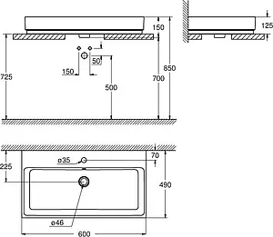 Раковина Grohe Cube Ceramic 60 белый 3947700H Раковина Grohe Cube Ceramic 60 белый 3947700H, 2