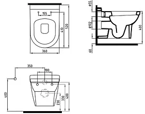 Унитаз подвесной безободковый Bien Orion белый ORKA052AMVP0W3000 Унитаз подвесной безободковый Bien Orion белый ORKA052AMVP0W3000, 2
