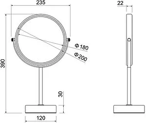 Косметическое зеркало Aquatek хром AQ4913CR Косметическое зеркало Aquatek хром AQ4913CR, 2