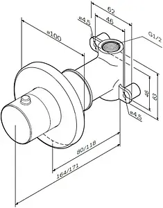 Вентиль запорный Am.Pm хром F0800200 Вентиль запорный Am.Pm хром F0800200, 2