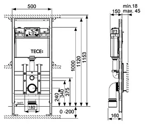 Инсталляция для подвесного унитаза TECElux 100 9600100 Инсталляция для подвесного унитаза TECElux 100 9600100, 2