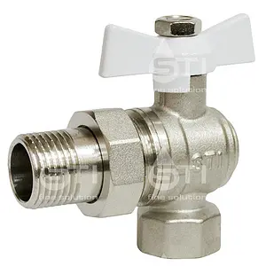 Кран шаровый с американкой угловой ½"в x ½"н STI 01.05.20015 Кран шаровый с американкой угловой ½"в x ½"н STI 01.05.20015, 1