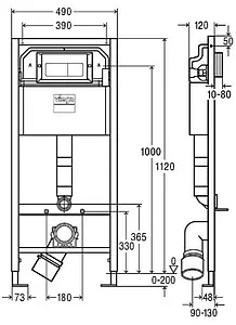 Инсталляция для подвесного унитаза Set 3 в 1 Viega Prevista Dry 8524.10 792824 с кнопкой хром глянцевый Инсталляция для подвесного унитаза Set 3 в 1 Viega Prevista Dry 8524.10 792824 с кнопкой хром глянцевый, 3
