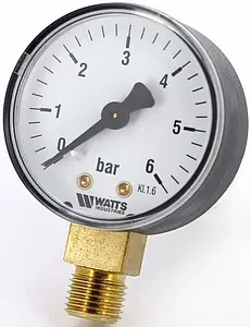 Манометр радиальный Watts MRP 50мм 6 бар ¼" 10007378 Манометр радиальный Watts MRP 50мм 6 бар ¼" 10007378, 1