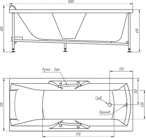 Ванна акриловая BellRado Деметра 170x70 BR7011007-12 Ванна акриловая BellRado Деметра 170x70 BR7011007-12, 5