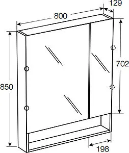 Шкаф-зеркало Roca Gap 80 белый глянец ZRU9302887 Шкаф-зеркало Roca Gap 80 белый глянец ZRU9302887, 2