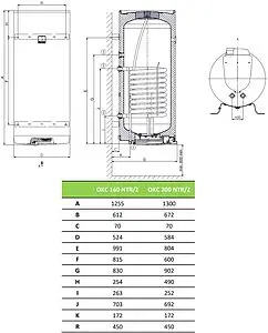 Бойлер косвенного нагрева Drazice OKC 160 NTR/Z (24 кВт) 1106508101 Бойлер косвенного нагрева Drazice OKC 160 NTR/Z (24 кВт) 1106508101, 2
