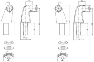Переходник угловой для смесителя на край ванны Lemark хром LM8556CR Переходник угловой для смесителя на край ванны Lemark хром LM8556CR, 2
