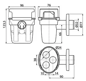 Сифон для сбора конденсата с комбинированным гидрозатвором AlcaPlast AKS5 Сифон для сбора конденсата с комбинированным гидрозатвором AlcaPlast AKS5, 2