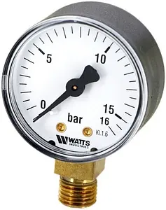 Манометр радиальный Watts MRP 50мм 16 бар ¼" 10007384 Манометр радиальный Watts MRP 50мм 16 бар ¼" 10007384, 1