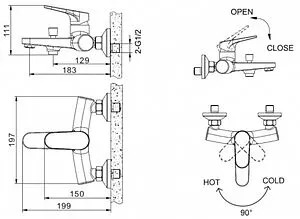 Смеситель для ванны Bravat Eler хром F6191238CP-01-RUS Смеситель для ванны Bravat Eler хром F6191238CP-01-RUS, 2