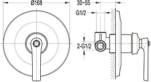 Смеситель для душа скрытого монтажа Cezares Liberty хром LIBERTY-F-DIM-01 Смеситель для душа скрытого монтажа Cezares Liberty хром LIBERTY-F-DIM-01, 2