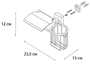 Держатель туалетной бумаги Fixsen Kvadro хром FX-61309+10 Держатель туалетной бумаги Fixsen Kvadro хром FX-61309+10, 3