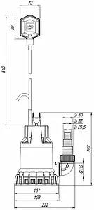 Насос дренажный Q=6.6м³/ч H=8м Джилекс Дренажник 110/8 5100 Насос дренажный Q=6.6м³/ч H=8м Джилекс Дренажник 110/8 5100, 2