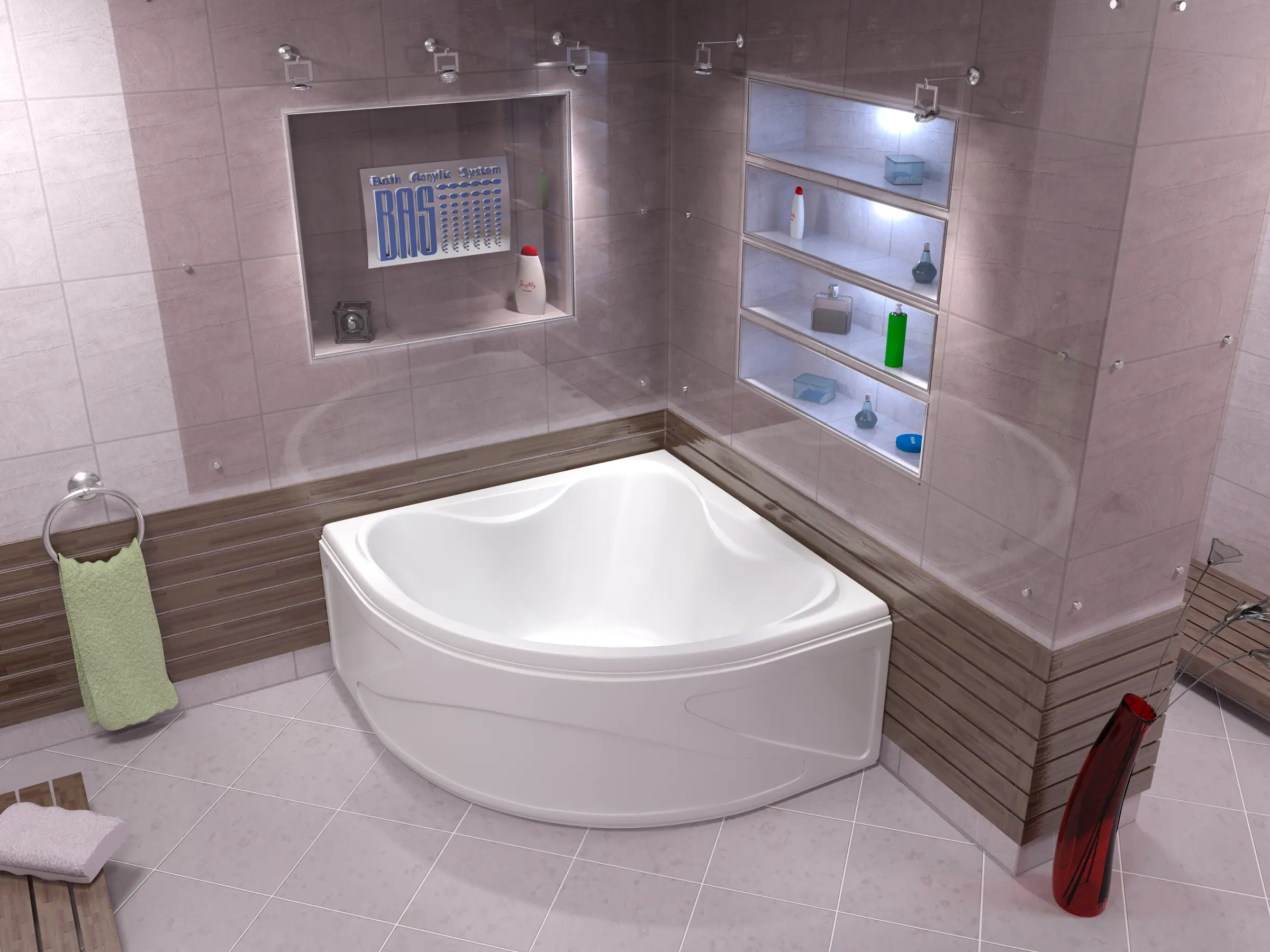 Ванна акриловая Bas Риола 135x135 В00030 Ванна акриловая Bas Риола 135x135 В00030, 3