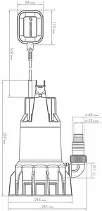 Насос фекальный Q=19.8м³/ч H=12м Джилекс Фекальник 330/12 5402 Насос фекальный Q=19.8м³/ч H=12м Джилекс Фекальник 330/12 5402, 2