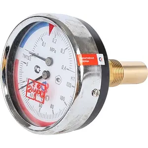 Термоманометр аксиальный Росма ТМТБ-31Т.1 80мм 4 бар 120°С гильза 46мм ½" 00000002289 Термоманометр аксиальный Росма ТМТБ-31Т.1 80мм 4 бар 120°С гильза 46мм ½" 00000002289, 3