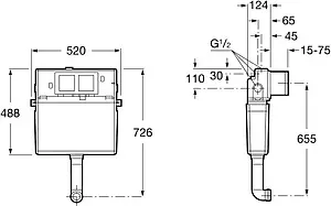 Смывной бачок скрытого монтажа Roca Basic Tank 890090200 Смывной бачок скрытого монтажа Roca Basic Tank 890090200, 2