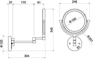 Косметическое зеркало Aquatek хром AQ4915CR Косметическое зеркало Aquatek хром AQ4915CR, 2
