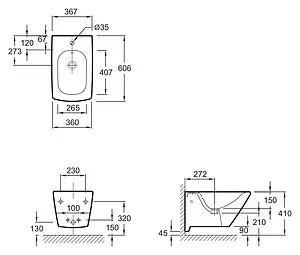 Биде подвесное Jacob Delafon Escale белый E1298-00 Биде подвесное Jacob Delafon Escale белый E1298-00, 2