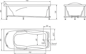 Ванна акриловая BellRado Кристи 170x80 BR7011017-00 Ванна акриловая BellRado Кристи 170x80 BR7011017-00, 4