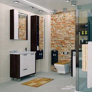 Шкаф-зеркало Aquaton Брайтон 100 L белый/венге 1A176702BR500 Шкаф-зеркало Aquaton Брайтон 100 L белый/венге 1A176702BR500, 5