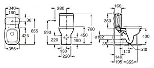 Унитаз-компакт Roca Debba белый 34299700Y+34199100Y Унитаз-компакт Roca Debba белый 34299700Y+34199100Y, 2