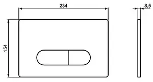 Клавиша смыва для унитаза Ideal Standard Oleas M1 R0115JG хром матовый Клавиша смыва для унитаза Ideal Standard Oleas M1 R0115JG хром матовый, 2