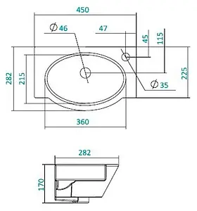 Раковина Santek Форум 45 белый 1WH110545 Раковина Santek Форум 45 белый 1WH110545, 2