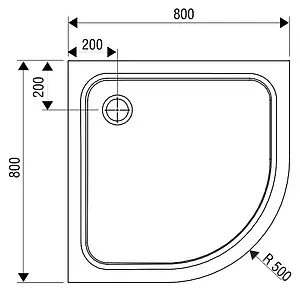 Поддон для душа Ravak Elipso Pro-80 Chrom XA244401010 Поддон для душа Ravak Elipso Pro-80 Chrom XA244401010, 4