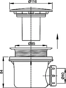 Сифон для душевого поддона AlcaPlast хром A49K Сифон для душевого поддона AlcaPlast хром A49K, 4